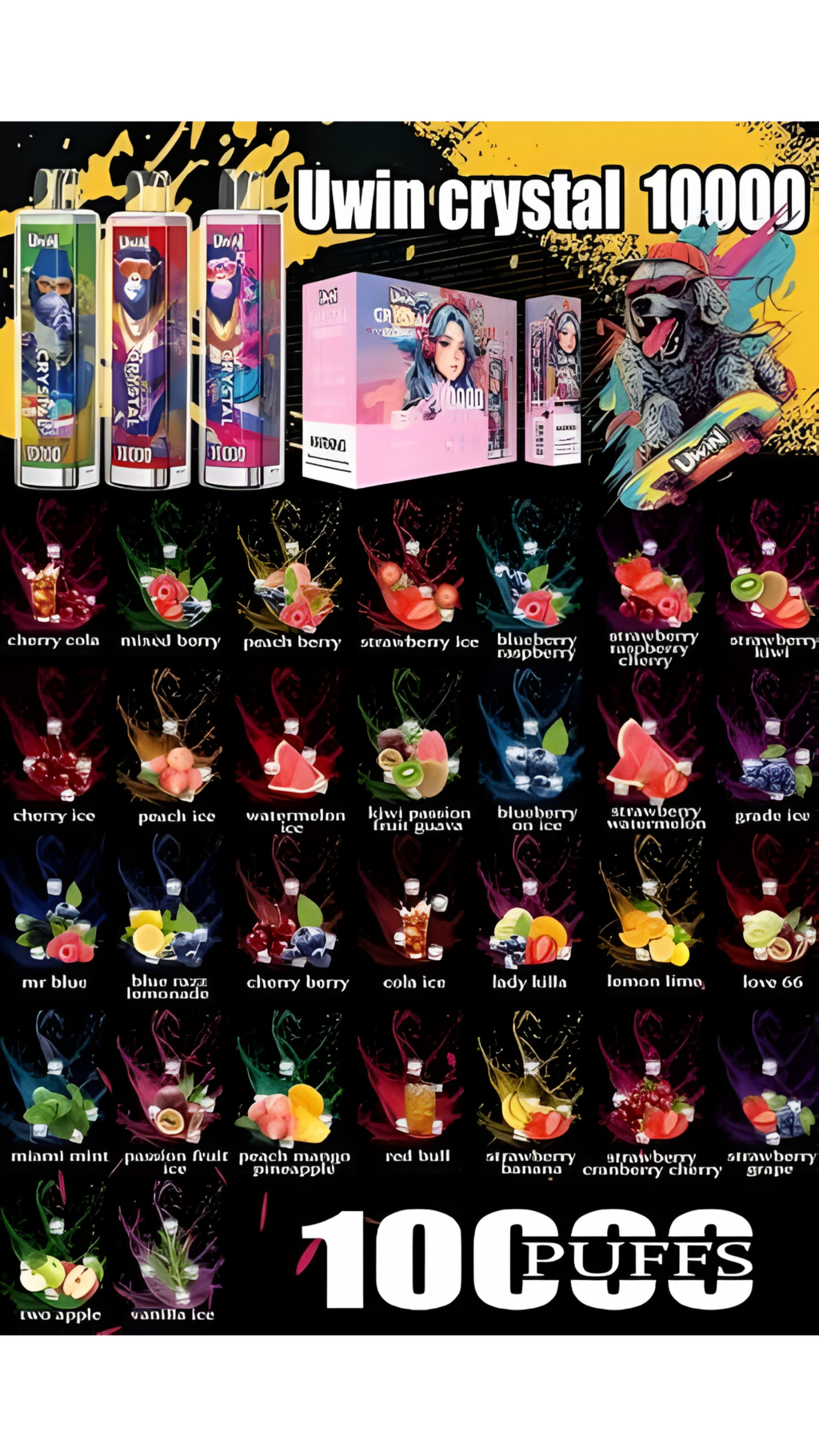 Commande Minimum 3 boîtes ( 30 Vapes ) 10k puffs