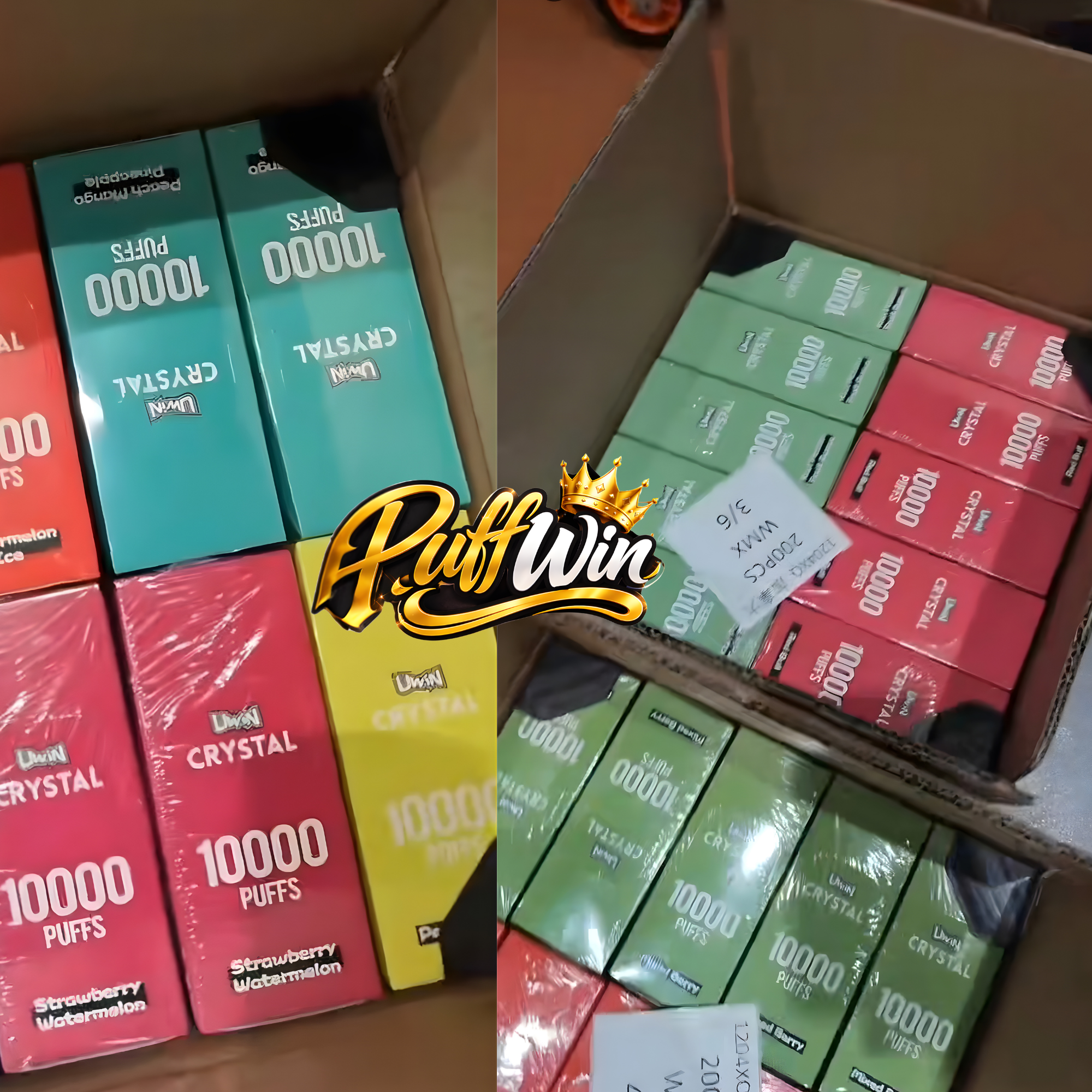 24 Boîtes de Crystal 10 000 puffs